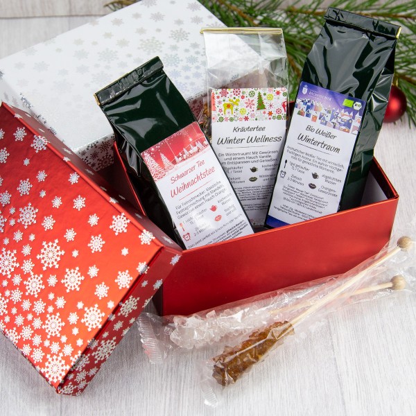 tee-geschenk-weihnachten-silber-rot-box